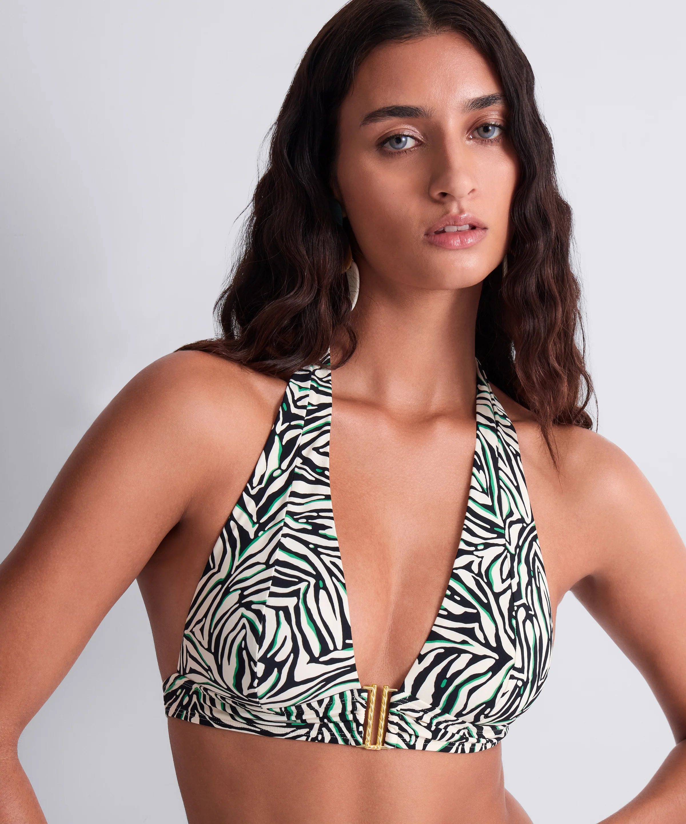 Tropical Splash Haut de maillot de bain Triangle Wild Stripes