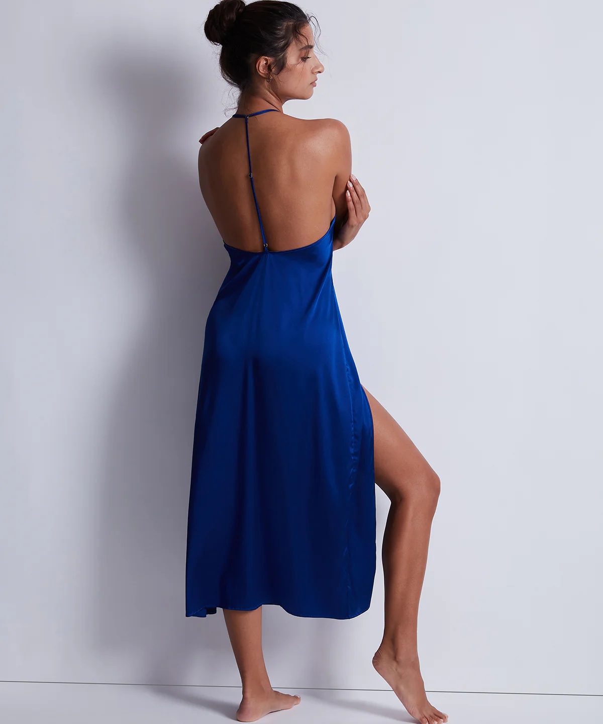 Silk Desire Nuisette longue Electric Blue - Image 4