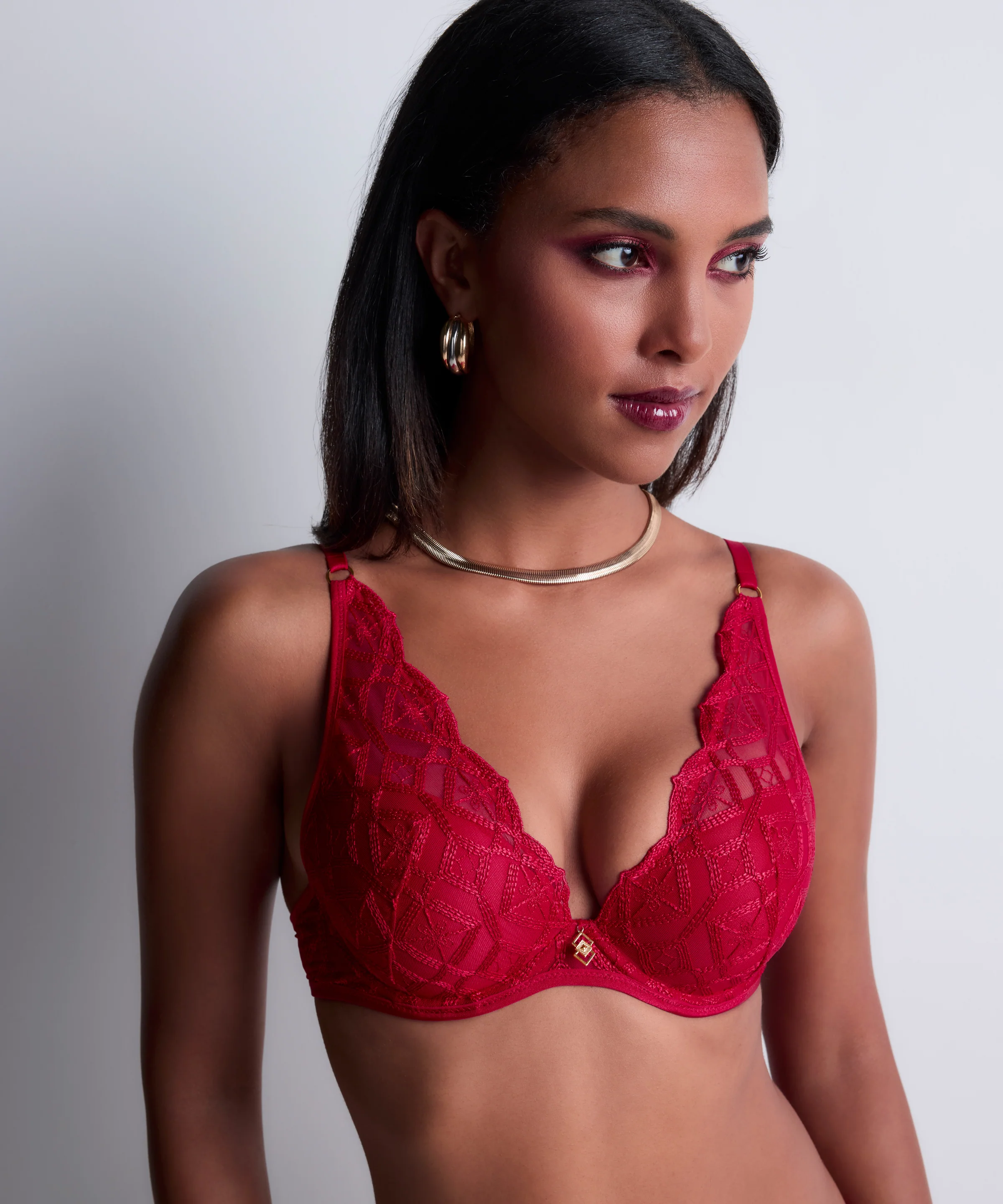 Sense of Illusion Soutien-gorge Plunge foulard Red Berry - Image 2