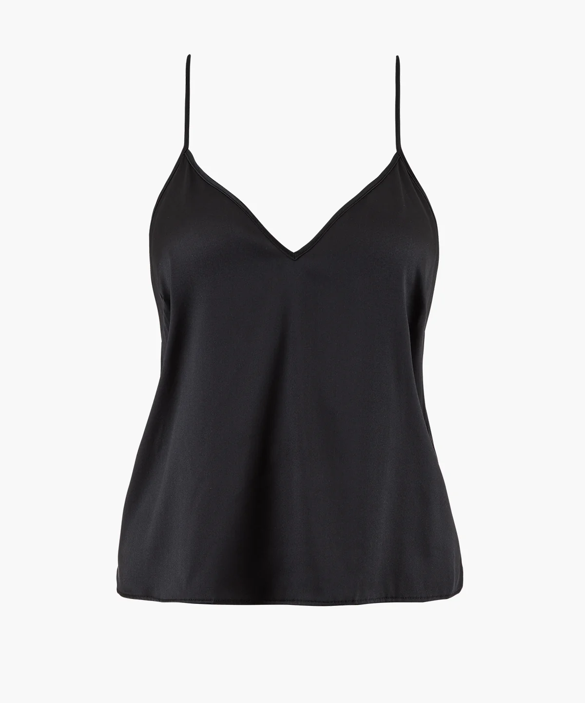 Silk Desire Top à fines bretelles Noir